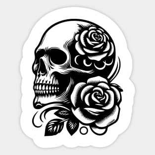 skull roses design Sticker